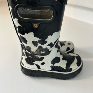 Cow Print Bog Rain Boots Toddler 8